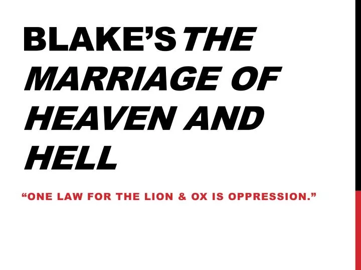 blake s the marriage of heaven and hell
