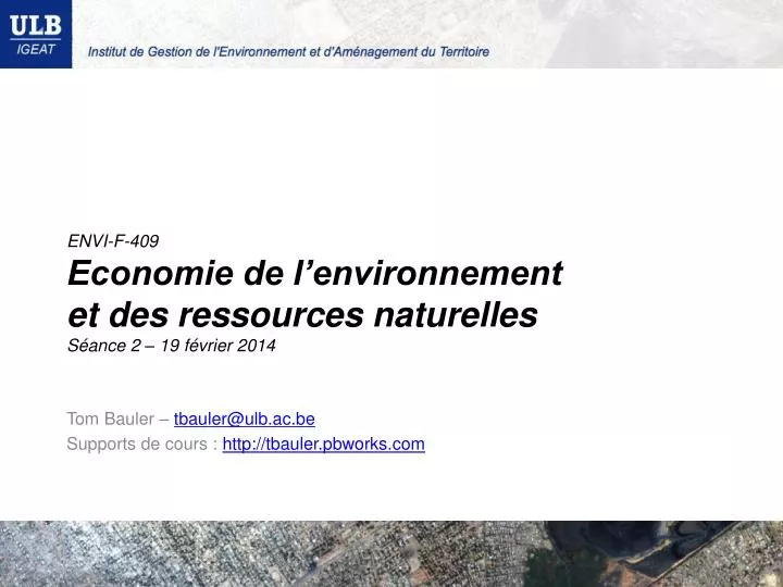 envi f 409 economie de l environnement et des ressources naturelles s ance 2 19 f vrier 2014