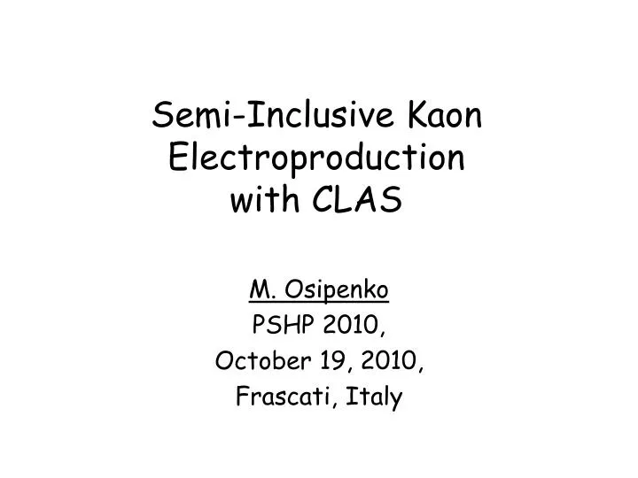 semi inclusive kaon electroproduction with clas