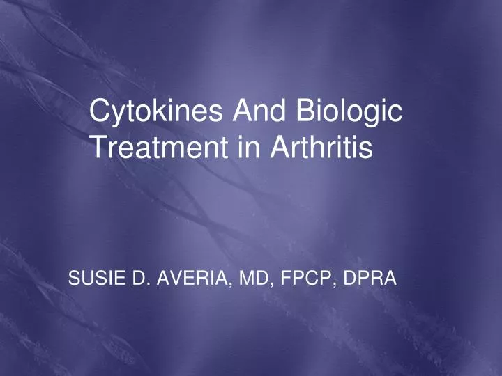 cytokines and biologic treatment in arthritis