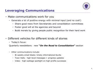 Leveraging Communications