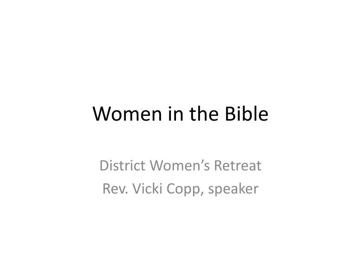 women in the bible