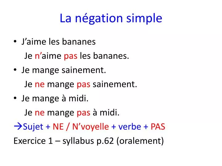 la n gation simple