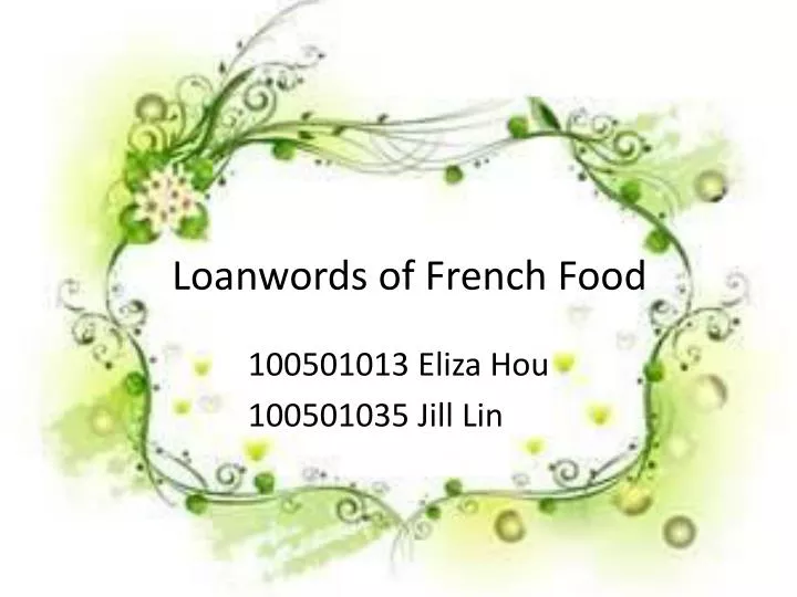 loanwords of french food