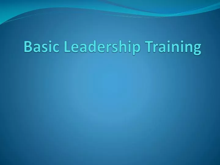 basic leadership training