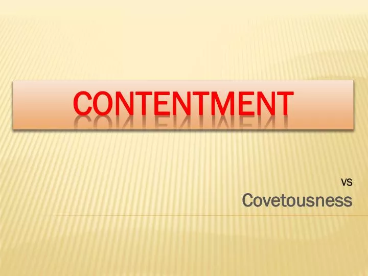 vs covetousness
