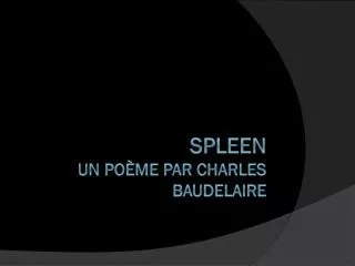 spleen un po me par charles baudelaire