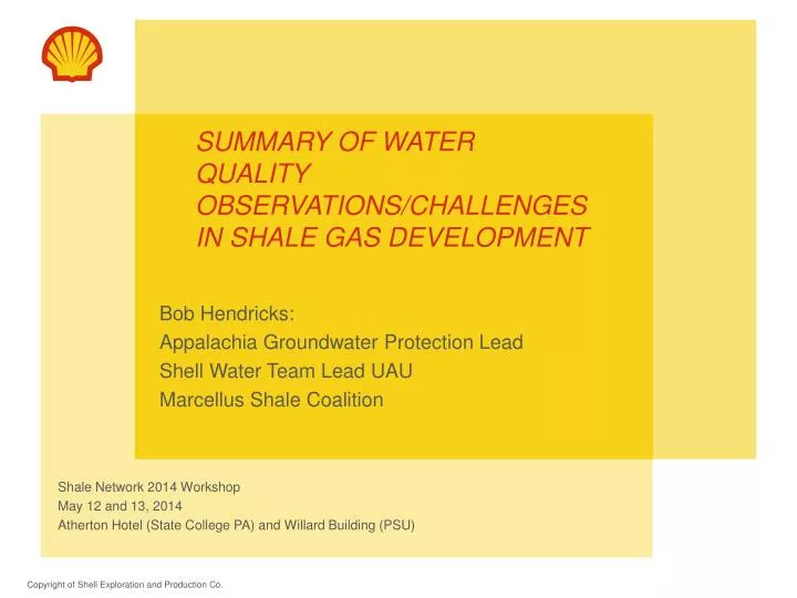 summary of water quality observations challenges in shale gas development
