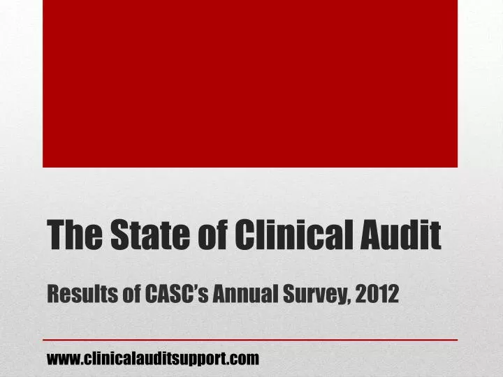 the state of clinical audit