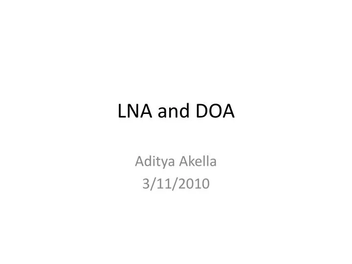 lna and doa