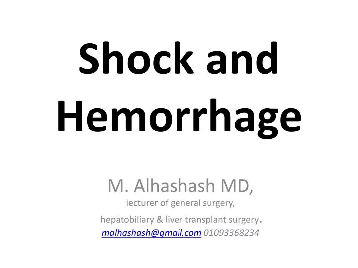 shock and hemorrhage
