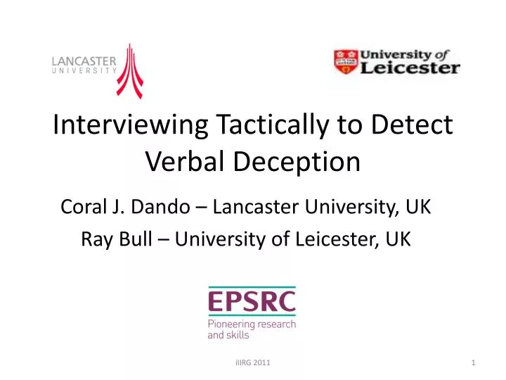 interviewing tactically to detect verbal deception