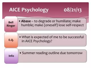 AICE Psychology 		08/21/13