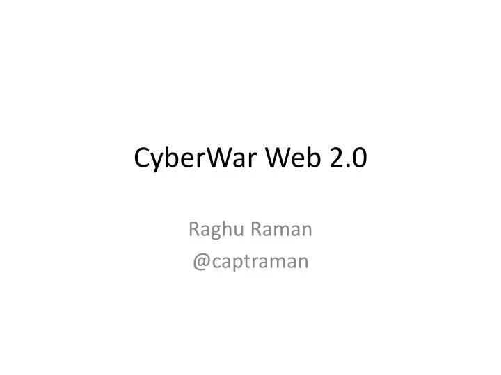 cyberwar web 2 0