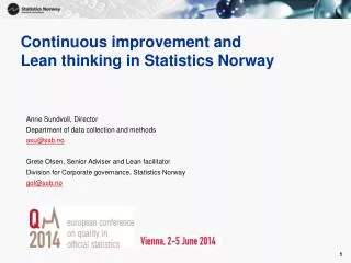 Continuous improvement and Lean thinking in Statistics Norway