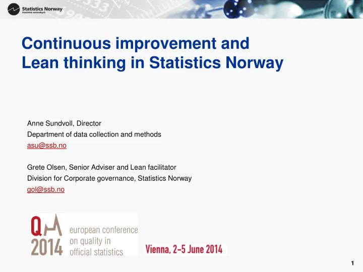 continuous improvement and lean thinking in statistics norway