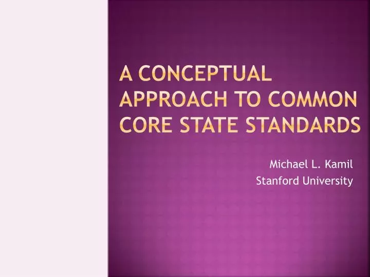 a conceptual approach to common core state standards
