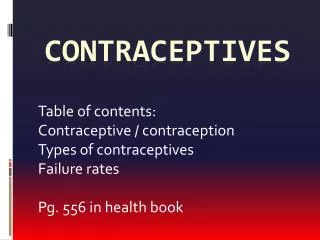 Contraceptives