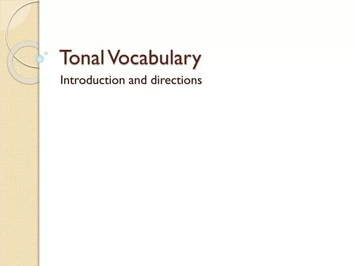 tonal vocabulary