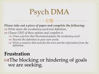 Psych DMA