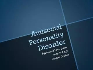 antisocial personality disorder