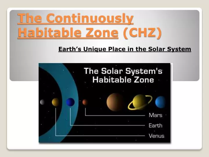 the continuously habitable zone chz