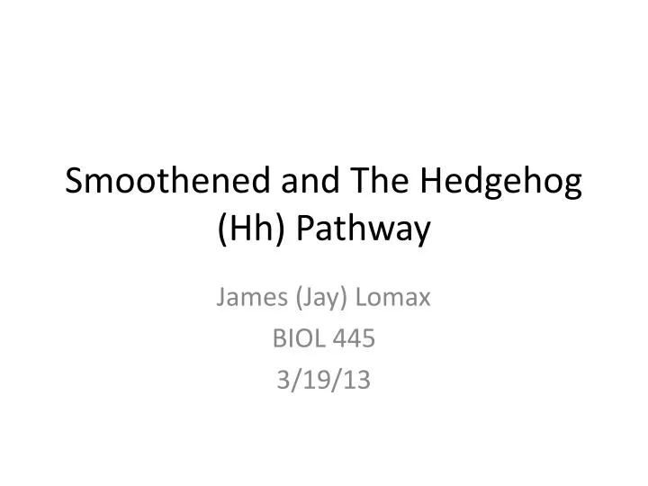smoothened and the hedgehog hh pathway