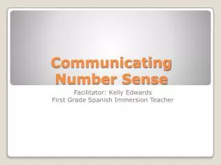 communicating number sense