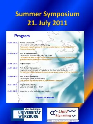 Summer Symposium 21. July 2011