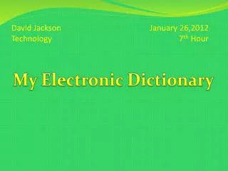 My Electronic Dictionary