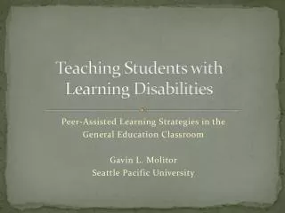 Teaching Students with Learning Disabilities