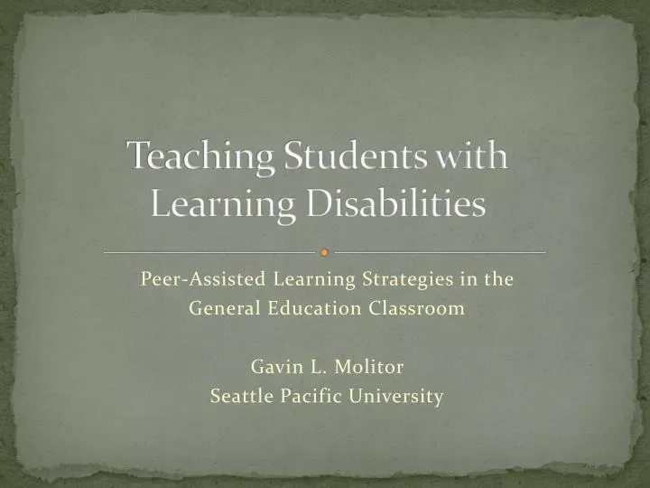 teaching students with learning disabilities