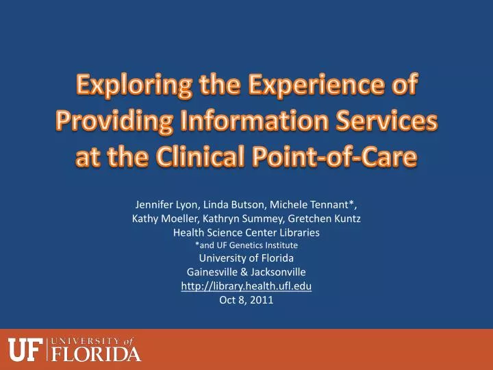 exploring the experience of providing information services at the clinical point of care