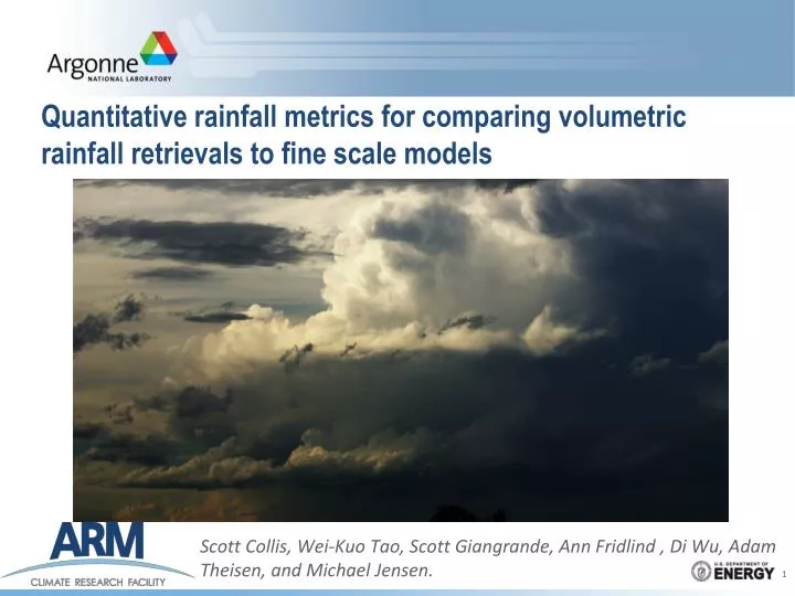 quantitative rainfall metrics for comparing volumetric rainfall retrievals to fine scale models