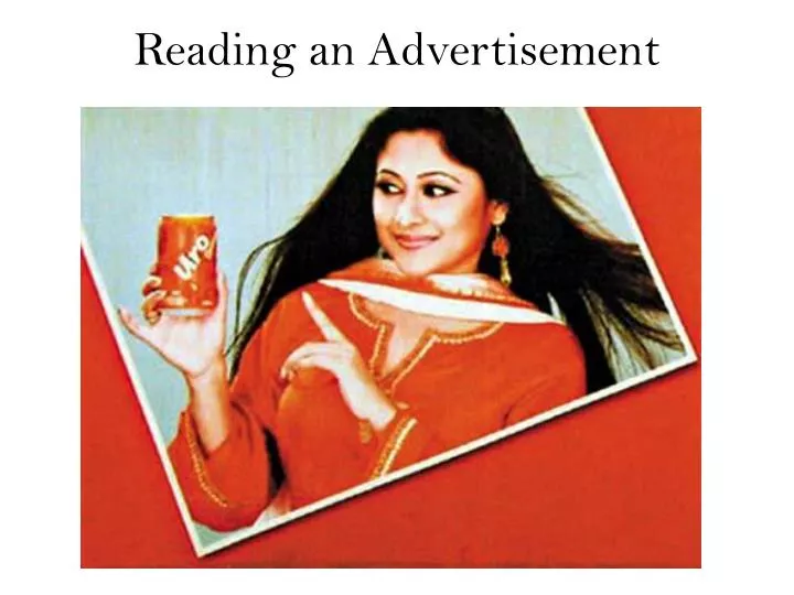 reading an advertisement