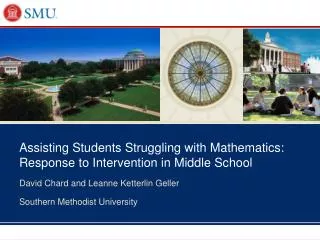 Assisting Students Struggling with Mathematics: Response to Intervention in Middle School