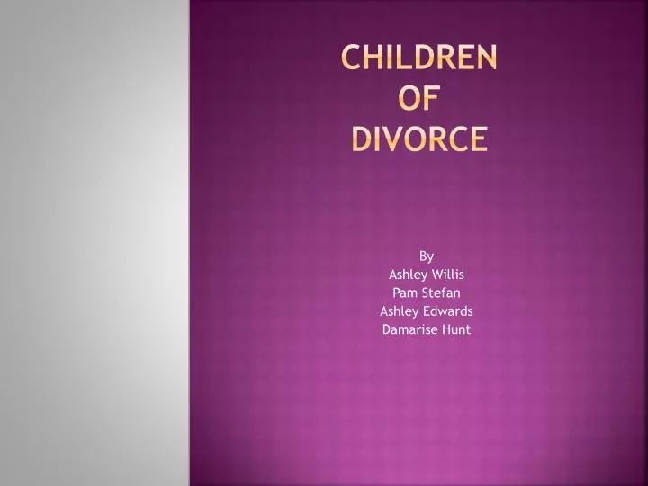 children of divorce