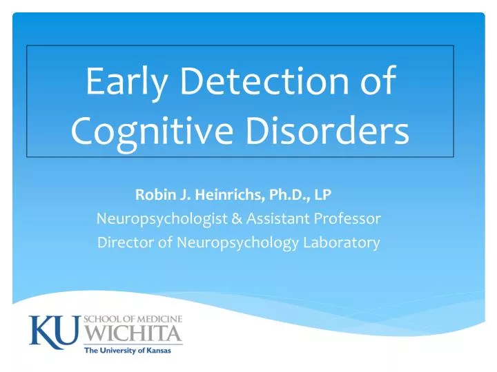 early detection of cognitive disorders