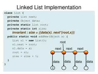 Linked List Implementation
