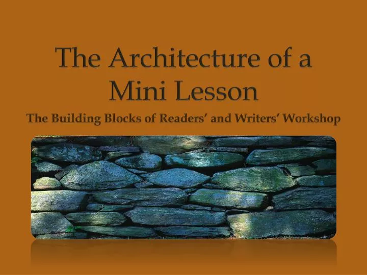 the architecture of a mini lesson