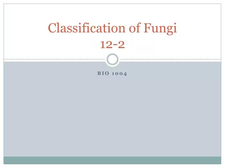 classification of fungi 12 2