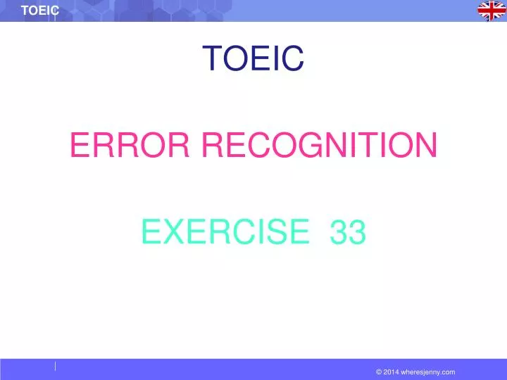 toeic error recognition exercise 33