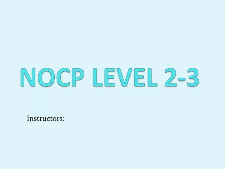 nocp level 2 3