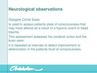 neurological observations