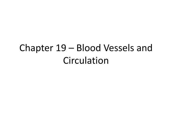chapter 19 blood vessels and circulation