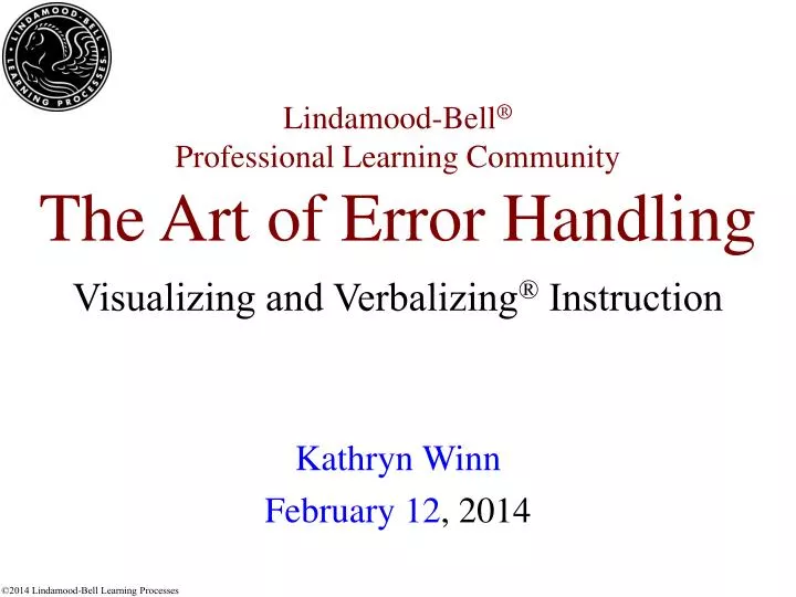 lindamood bell professional learning community the art of error handling