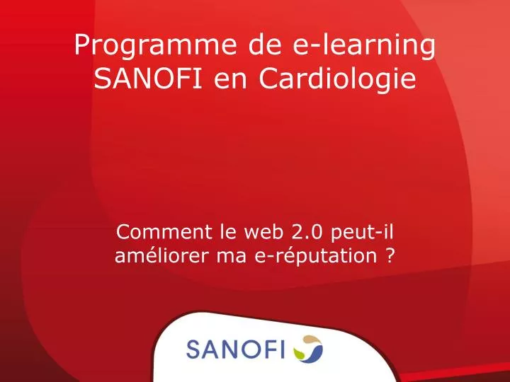 programme de e learning sanofi en cardiologie