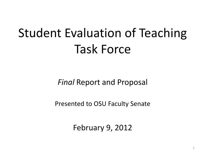 student evaluation of teaching task force