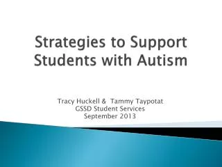 Strategies to Support Students with Autism