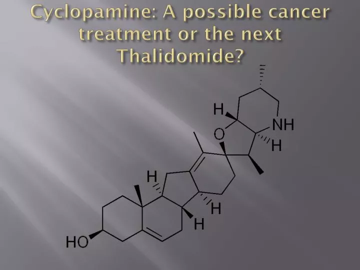 cyclopamine a possible cancer treatment or the next thalidomide
